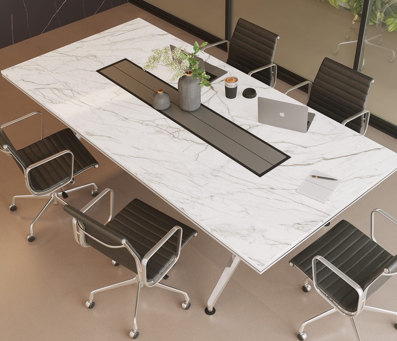 Porceko Statuario Oro – Office Countertop